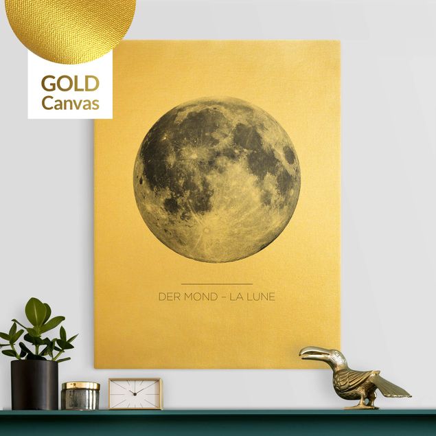 Canvas schilderijen - Goud The Moon - La Lune
