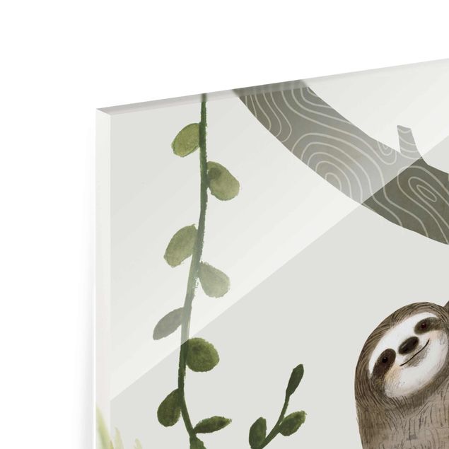 Glasschilderijen Sloth Sayings - Hang