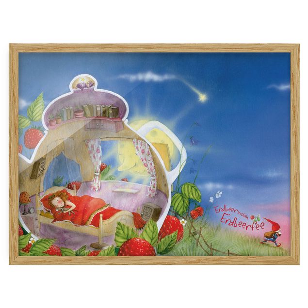 Ingelijste posters Little Strawberry Strawberry Fairy - Sleep Well!