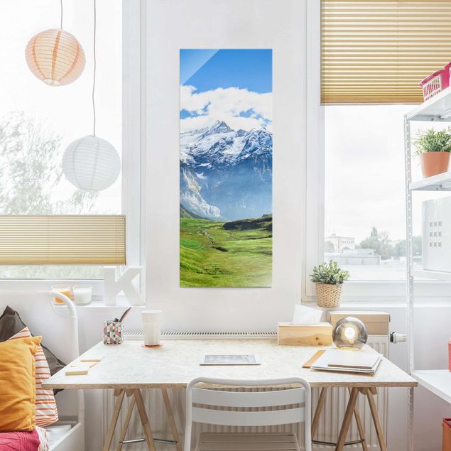 Glasschilderijen Swiss Alpine Panorama