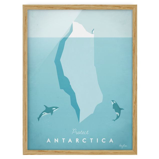 Ingelijste posters Travel Poster - Antarctica