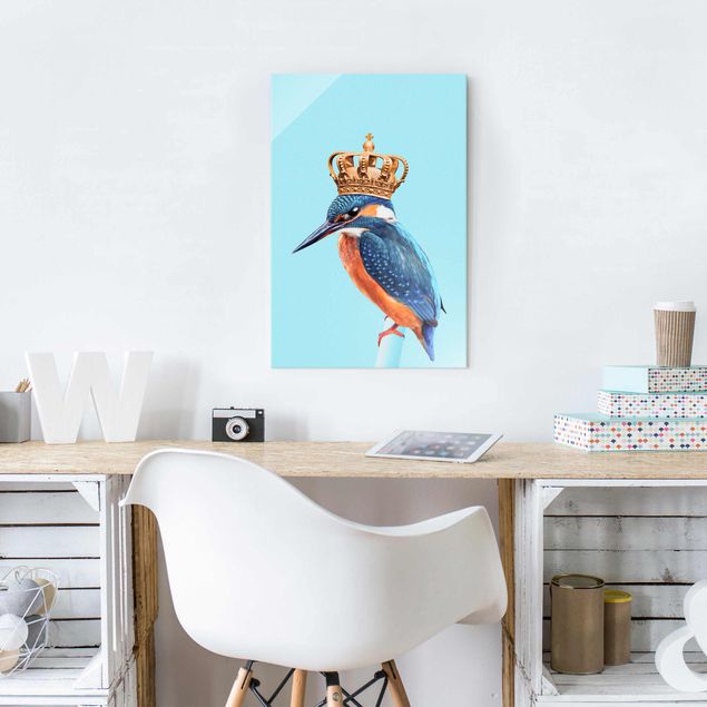 Glas Magnettafel Kingfisher With Crown