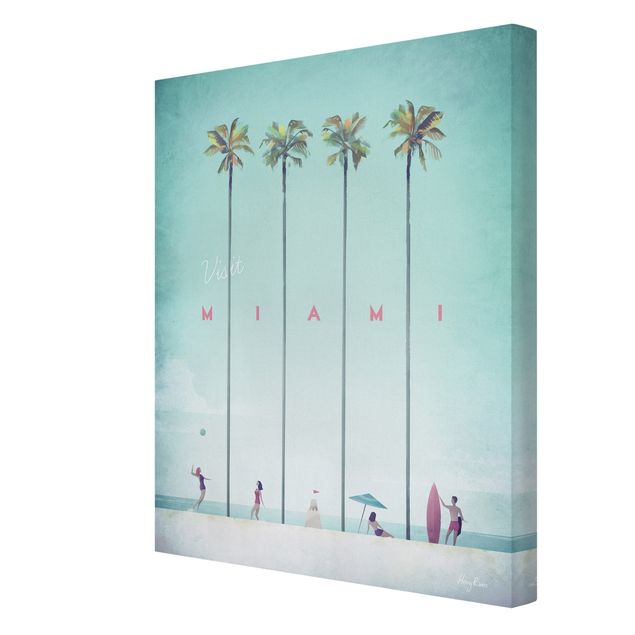 Canvas schilderijen Travel Poster - Miami