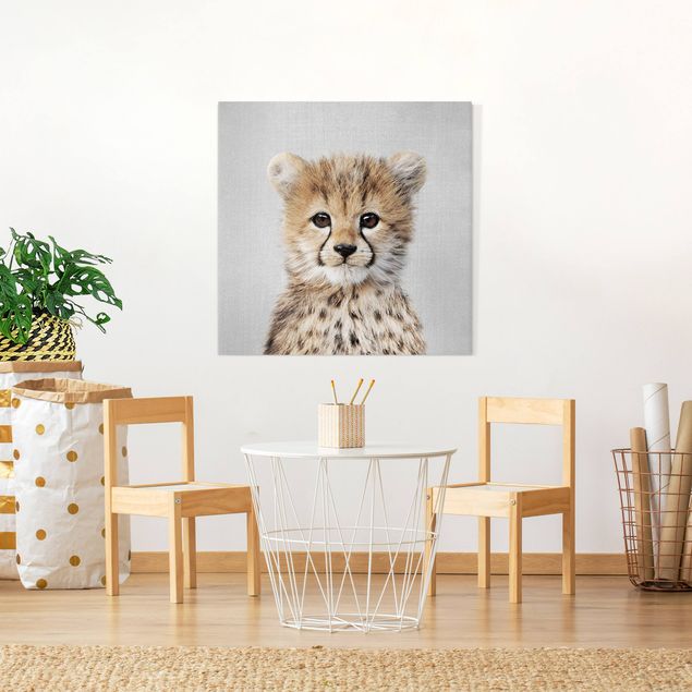 Leinwandbild - Baby Gepard Gino - Quadrat 1:1