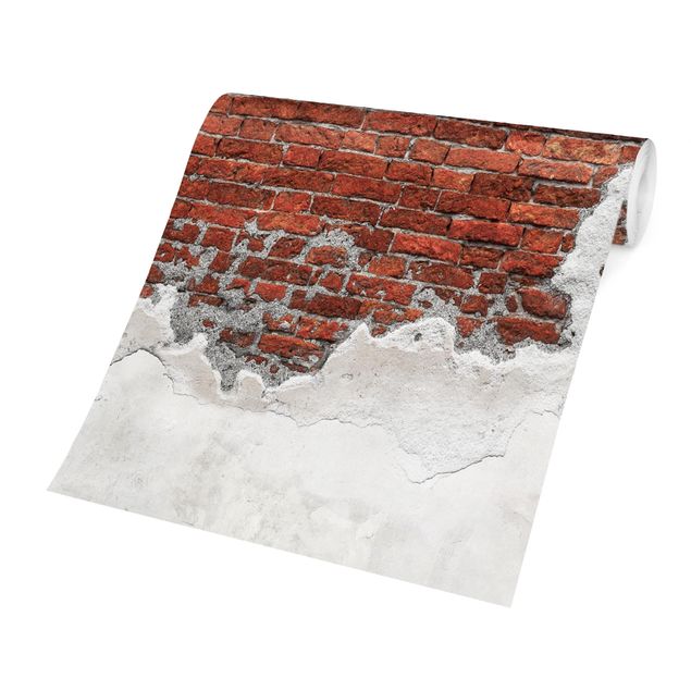 Fotobehang Brick Wall Shabby Plaster