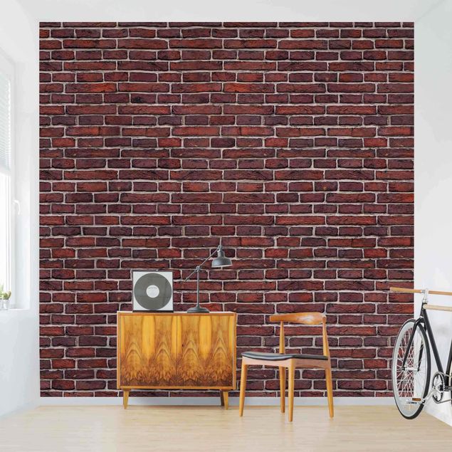Fotobehang Brick Wall Red