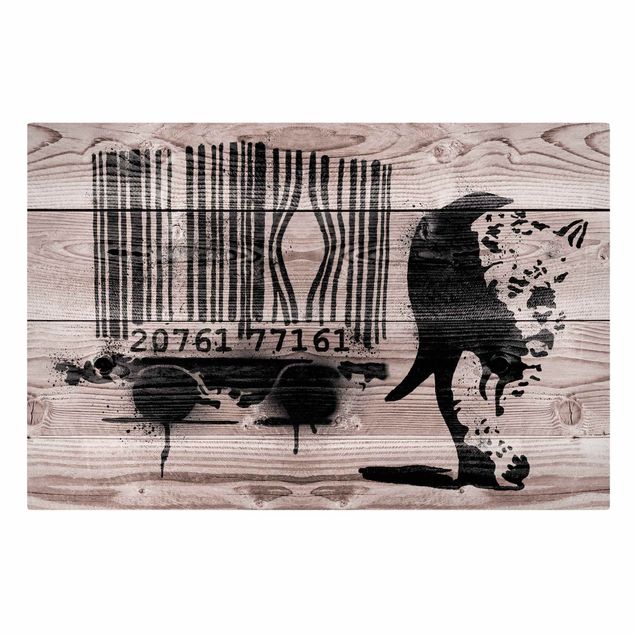 Leinwandbild - Banksy - Barcode Leopard - Querformat - 3:2