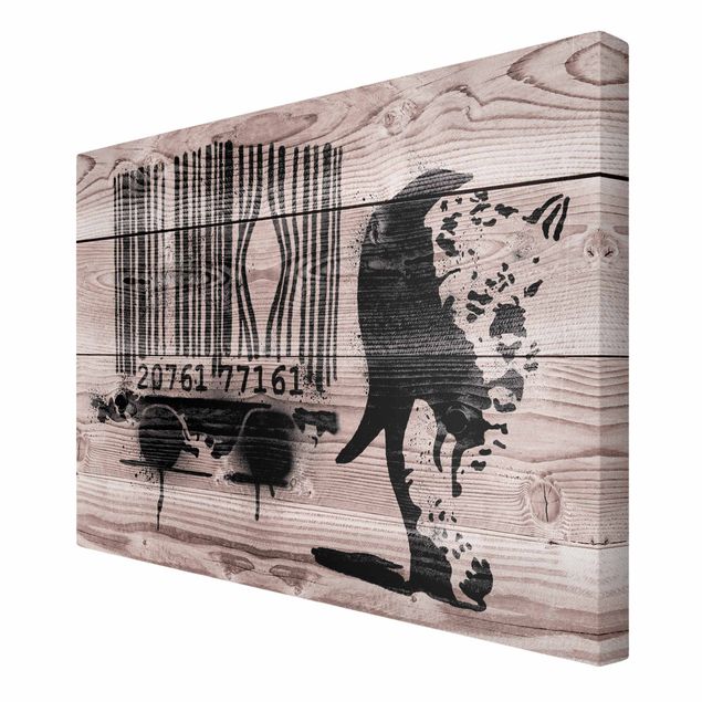 Leinwandbild - Banksy - Barcode Leopard - Querformat - 3:2