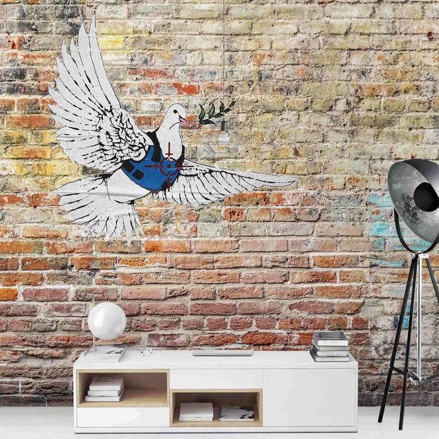 Fotobehang - Dove Of Peace - Brandalised ft. graffiti by Banksy
