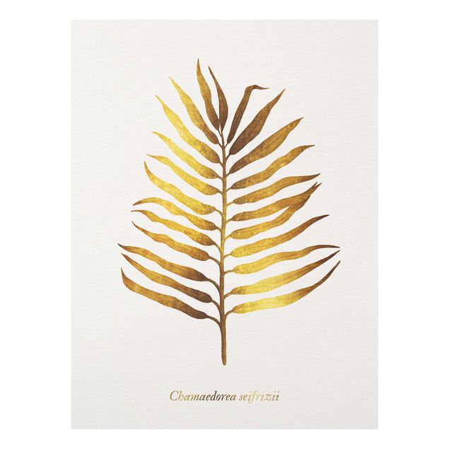 Glasschilderijen Gold - Palm Leaf II