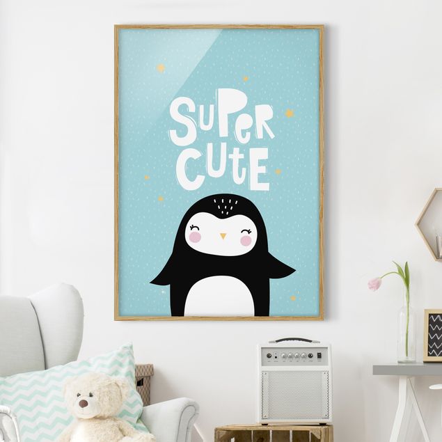 Ingelijste posters Super Cute Penguin