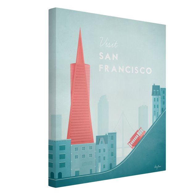 Canvas schilderijen Travel Poster - San Francisco