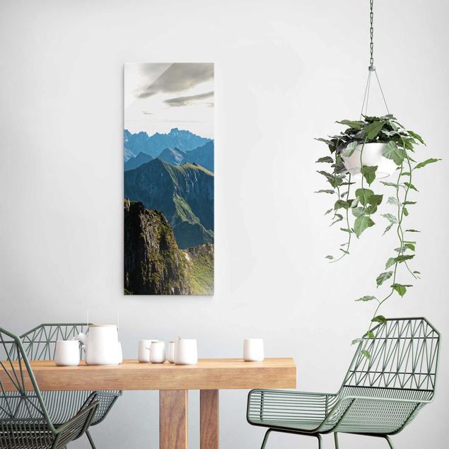 Glasschilderijen Mountains On The Lofoten