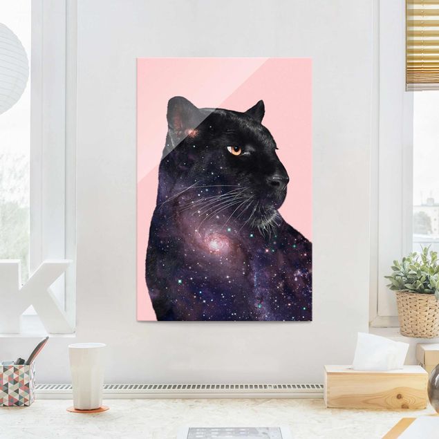 Glas Magnetboard Panther With Galaxy