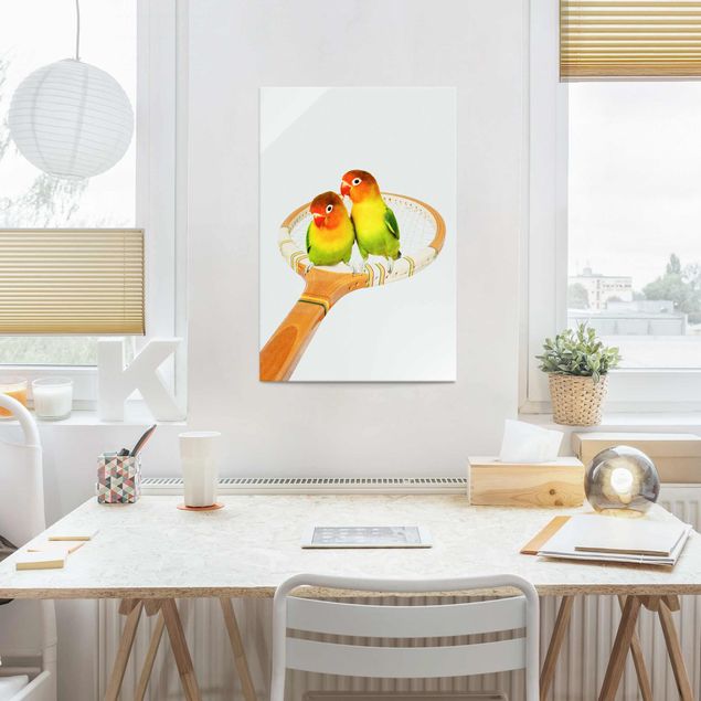 Glasschilderijen Tennis With Birds