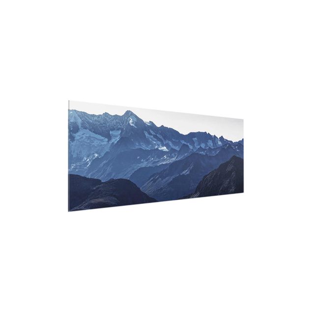 Glasschilderijen Panoramic View Of Blue Mountains