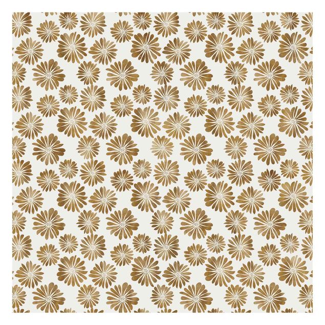 Fotobehang Flower Pattern Hawaii In Gold