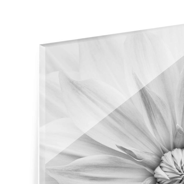 Glasschilderijen Botanical Blossom In White