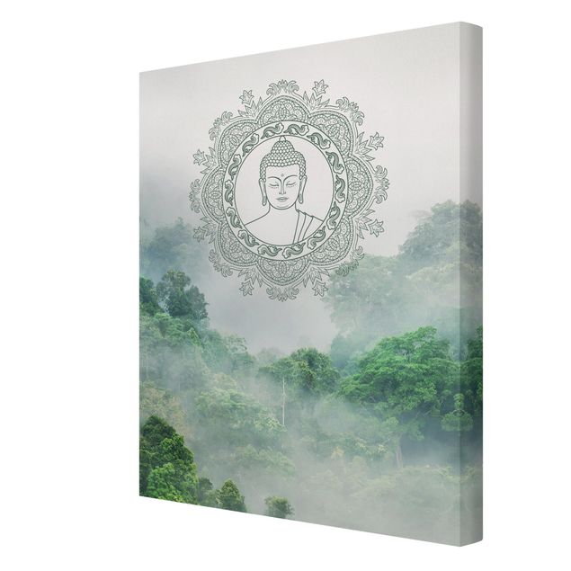 Canvas schilderijen Buddha Mandala In Fog