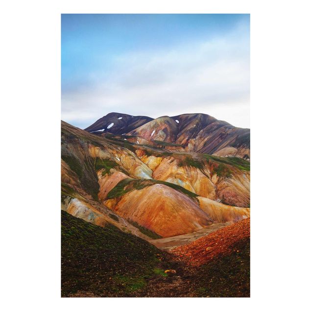 Glasschilderijen Colourful Mountains In Iceland