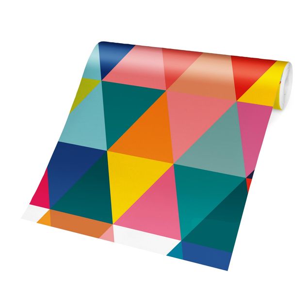 Fotobehang Colourful Triangle Pattern