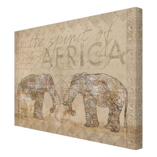 Canvas schilderijen Vintage Collage - Spirit Of Africa