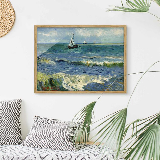 Ingelijste posters Vincent Van Gogh - Seascape Near Les Saintes-Maries-De-La-Mer