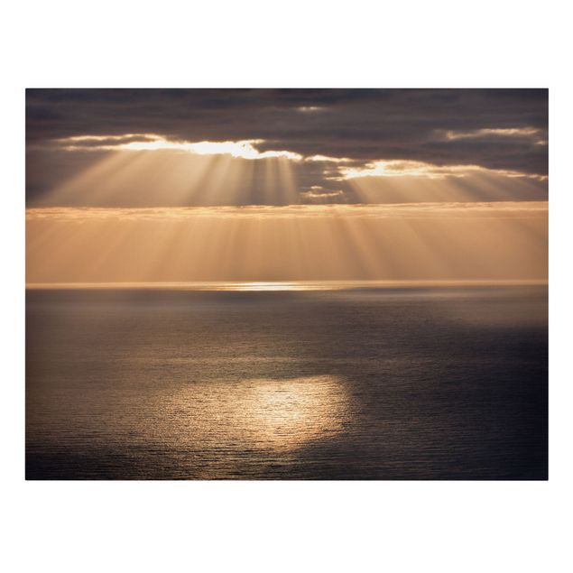 Canvas schilderijen Sun Beams Over The Ocean