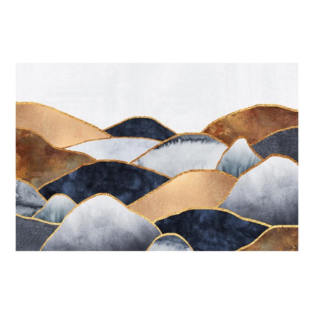 Fotobehang Golden Mountains Watercolour