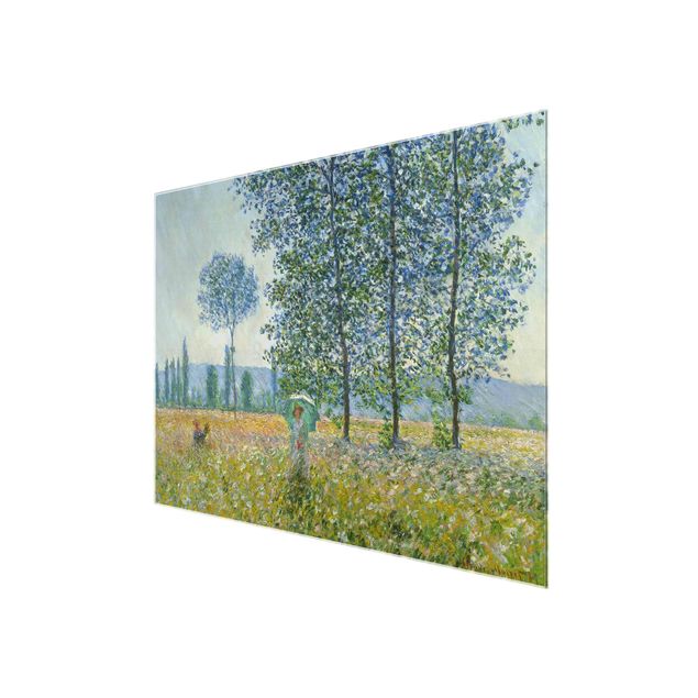 Glasschilderijen Claude Monet - Fields In Spring