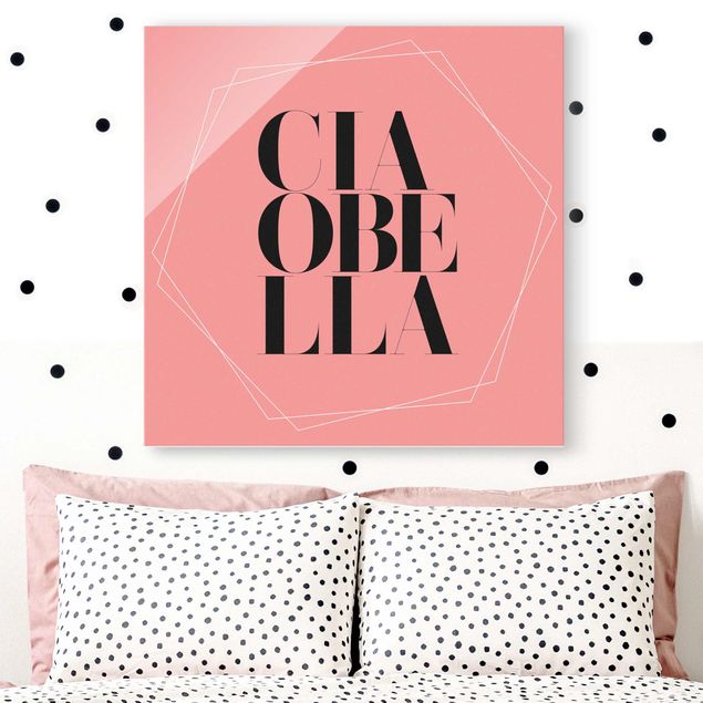 Magnettafel Glas Ciao Bella In Hexagons Light Pink Backdrop