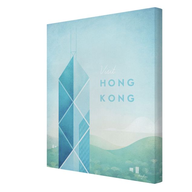 Canvas schilderijen Travel Poster - Hong Kong