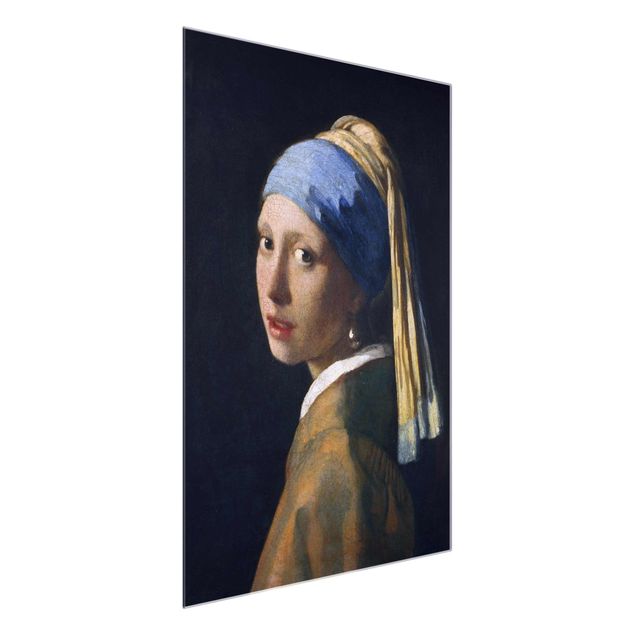Glasschilderijen Jan Vermeer Van Delft - Girl With A Pearl Earring