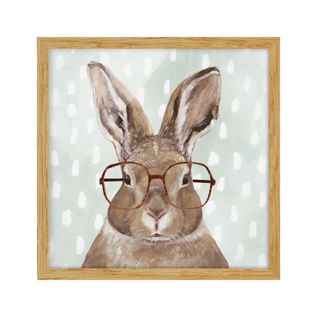 Ingelijste posters Animals With Glasses - Rabbit