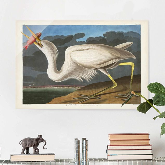 Glas Magnetboard Vintage Board Great White Egret