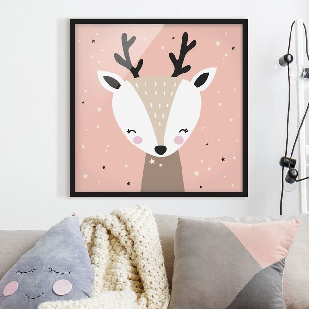 Ingelijste posters Happy Deer