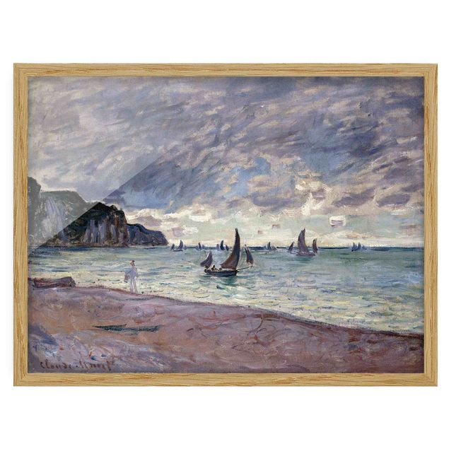 Ingelijste posters Claude Monet - Fishing Boats In Front Of The Beach And Cliffs Of Pourville