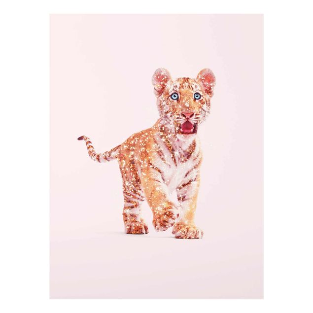 Glasschilderijen Tiger With Glitter