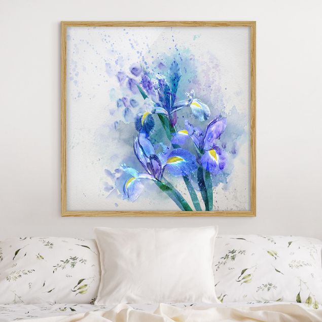 Ingelijste posters Watercolour Flowers Iris