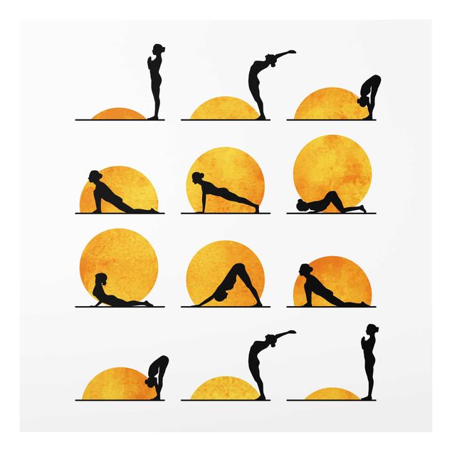Glasschilderijen Yoga -  Sun Salutation