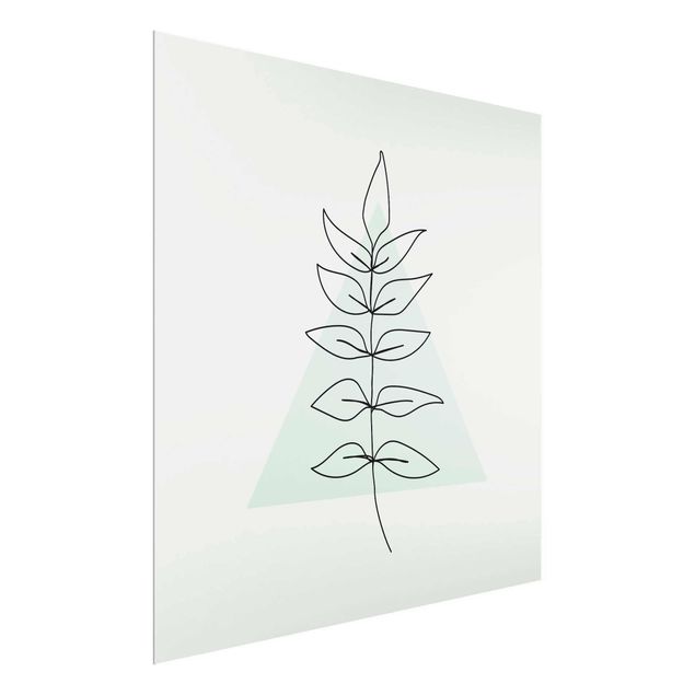 Glasschilderijen Branch Geometry Triangle Line Art