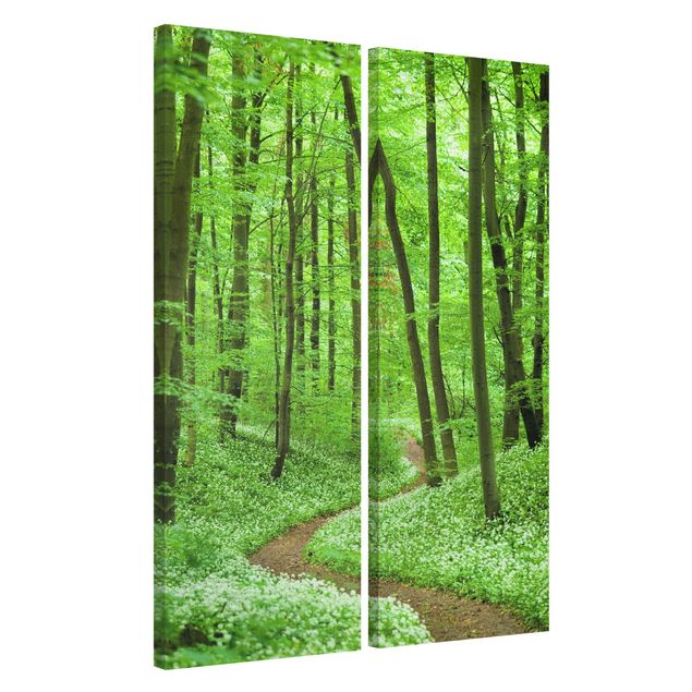 Canvas schilderijen - 2-delig  Romantic Forest Track