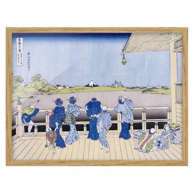 Ingelijste posters Katsushika Hokusai - The Sazai Hall in the Rakanji Temple