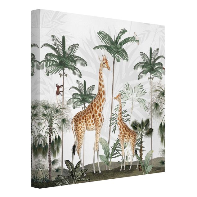 Canvas schilderijen - Elegance of the giraffes in the jungle