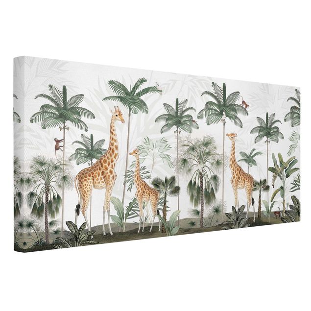 Canvas schilderijen - Elegance of the giraffes in the jungle