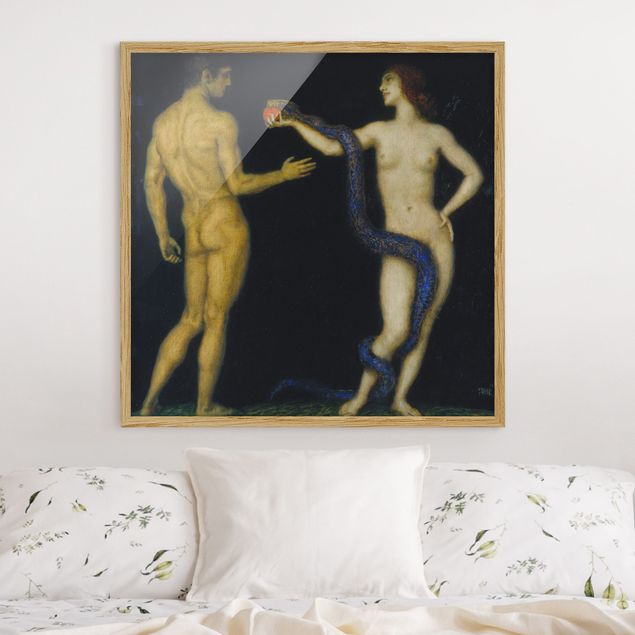 Ingelijste posters Franz von Stuck - Adam and Eve