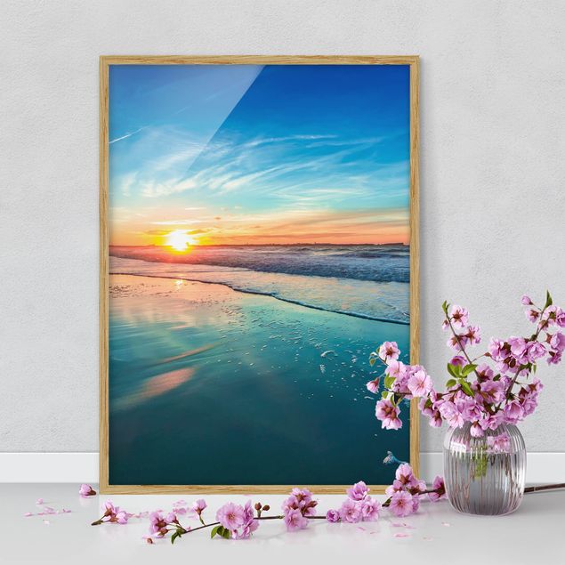 Ingelijste posters Romantic Sunset By The Sea
