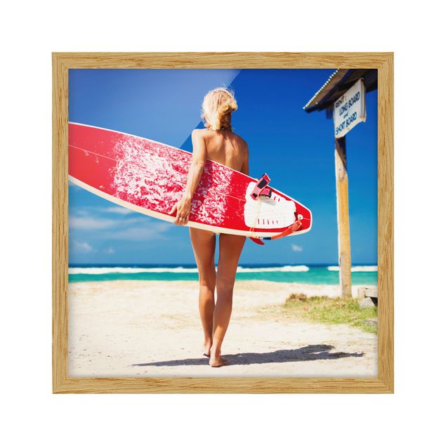 Ingelijste posters Surfer Girl