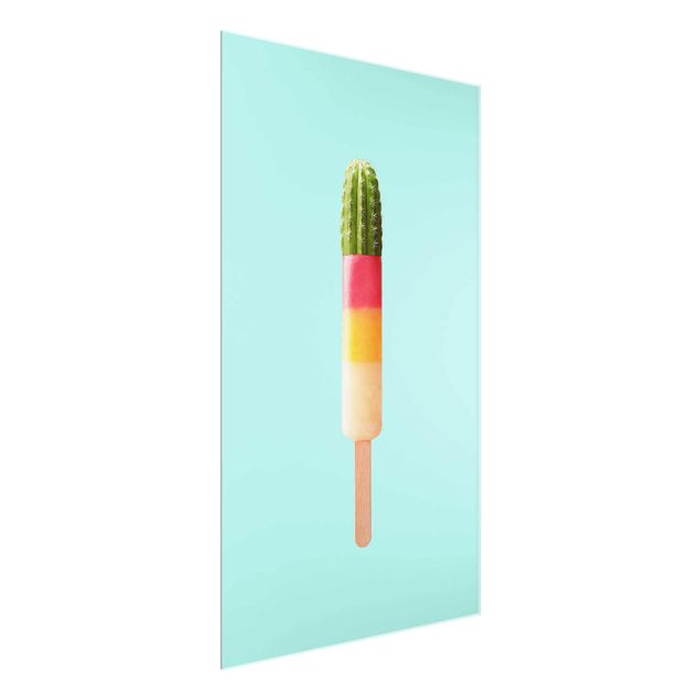 Glasschilderijen Popsicle With Cactus