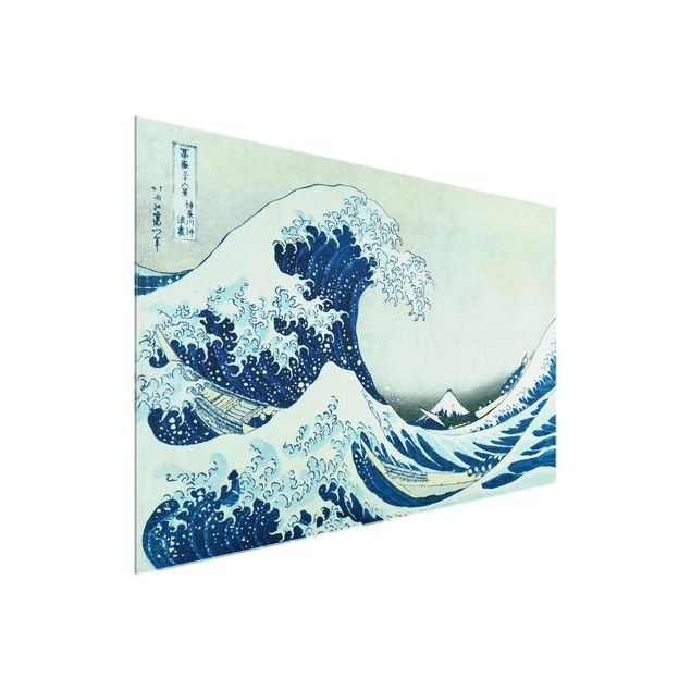 Glasschilderijen Katsushika Hokusai - The Great Wave At Kanagawa